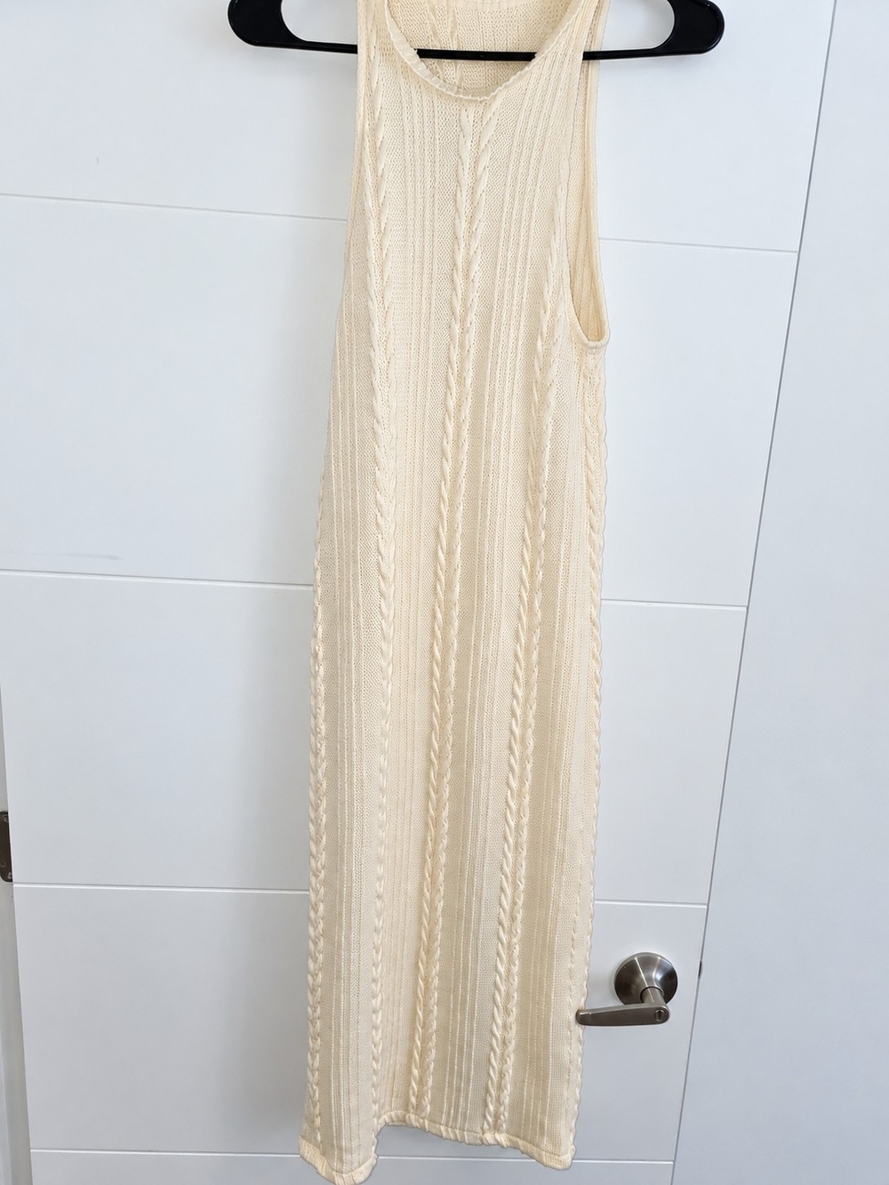 Zara Cream Cable-Knit Sleeveless Maxi Dress